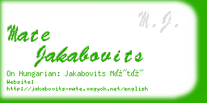 mate jakabovits business card